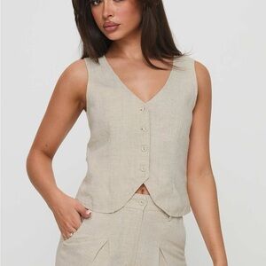 Princess Polly Sofi Vest Top Beige
